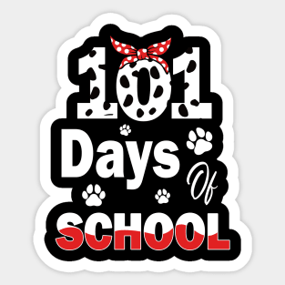 100 Days Of School Dalmatian Dog Women Girl 100 Days Smarter Sticker